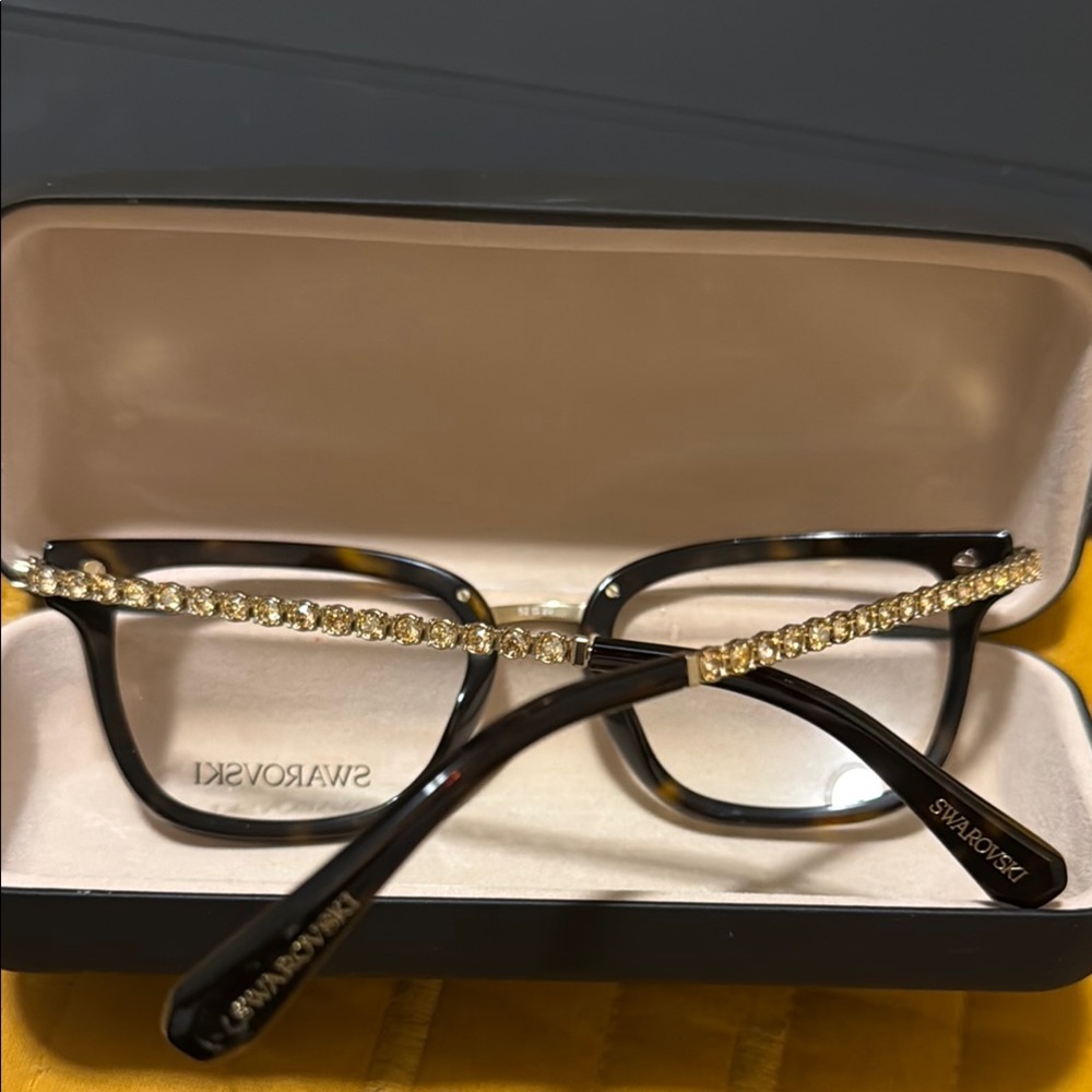 Swarovski tortoise and Gold Women's Glasses